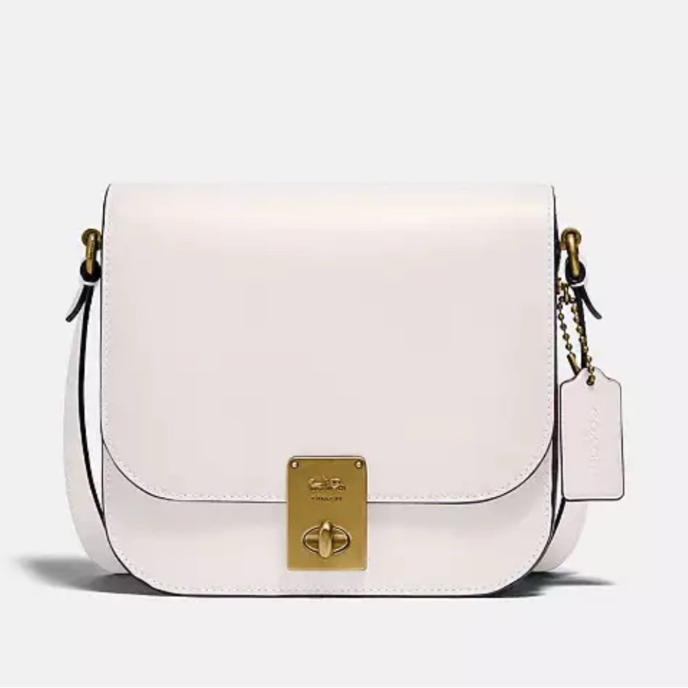 COACH Sutton Saddle Bag in Chalk NWOT purse leather
